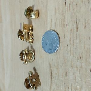 Brass Lapel pins Vintage Telephones and locomotive